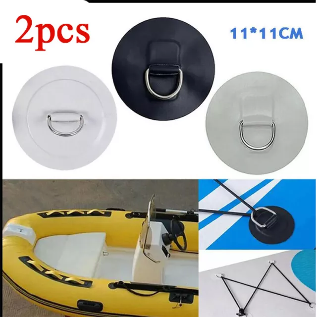 2X Edelstahl D Ring Pad Patch Für PVC Schlauchboot Kajak Kanu Beiboot Kajak SUP