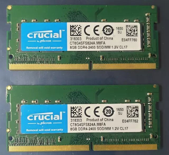 CRUCIAL 8GB DDR4 2400 PC4-19200 Laptop 260-Pin SODIMM Notebook Memory RAM  1x 8G