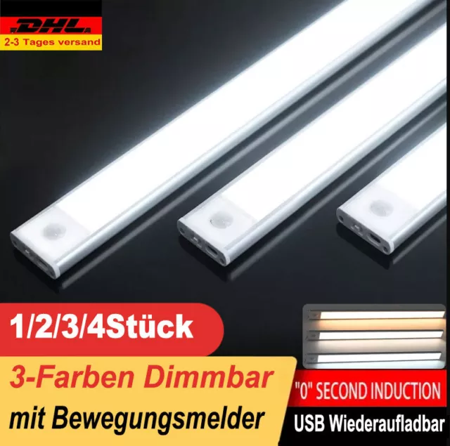 LED Unterbauleuchte mit Bewegungsmelder Lichtleiste Küche Schrank Nachtlamp AKKU