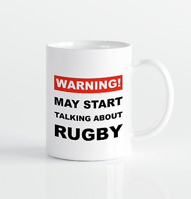 WARNING May Start Talking About Rugby Mug, Funny, Adult Gift, Cup