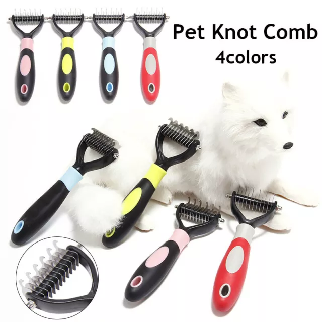 Dog Pet Cat Grooming Comb Brush Undercoat Rake Dematting Deshedding Trimmer 2