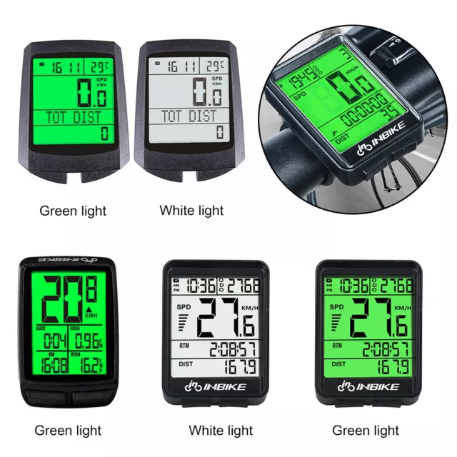 INBIKE Bike Cycling Speedometer Wireless Waterproof Bicycle Stopwatch Odometer F 2