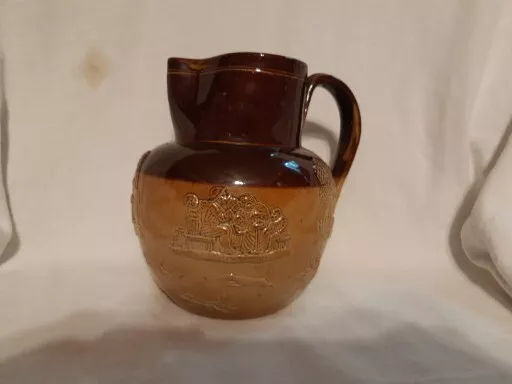 Doulton Lambeth Stoneware Antique Victorian Large Harvest Jug 1902-20 18cm Tall