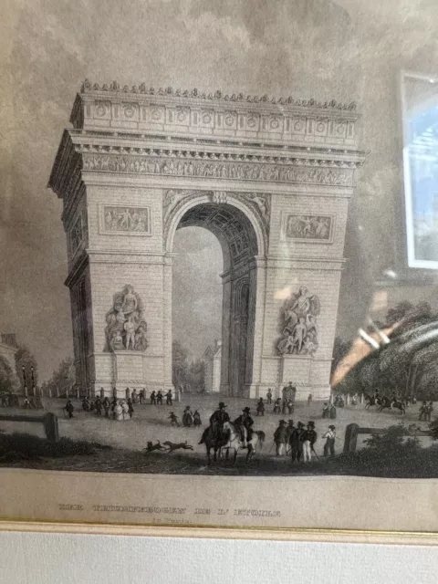 Stahlstich Um 1840 Paris Triumfbogen Triumphbogen Arc De Triomphe Metzeroth