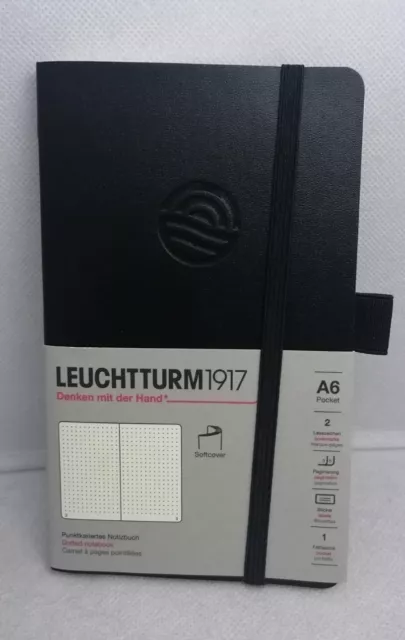 P047 - Leuchtturm 1917 - Notizbuch Pocket Softcover Dotted Schwarz DINA6 - NEU