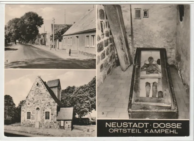 Ansichtskarte Neustadt/Dosse - Ortsteil Kampehl - Wehrkirche/Leichnam Kahlbutz