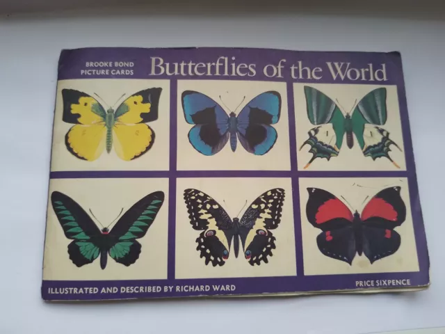 Vintage Retro Buch Album Teakarten Brooke Bond Teilset Schmetterlinge die Welt 48 2