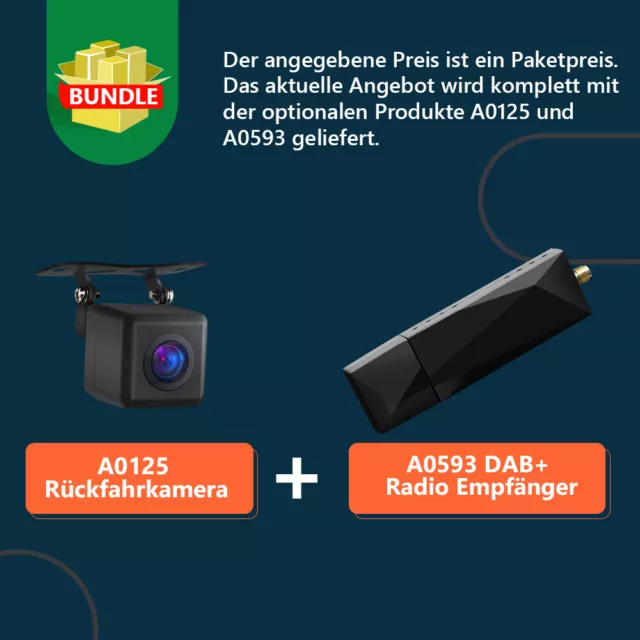 Android Autoradio mit Navigation Bluetooth DAB+ Doppel 2 DIN Bildschirm + Kamera 2