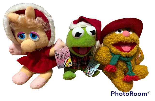 Muppet Babies 1987 McDonald's Christmas Plush Kermit Fozzie Miss Piggy (NEW)