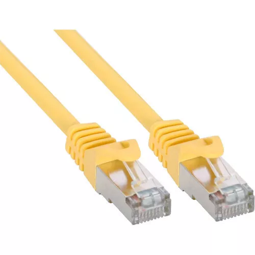 3x InLine Cat 5e Patchkabel SF/UTP RJ 45 - Stecker Folienschirmung gelb 7,5m