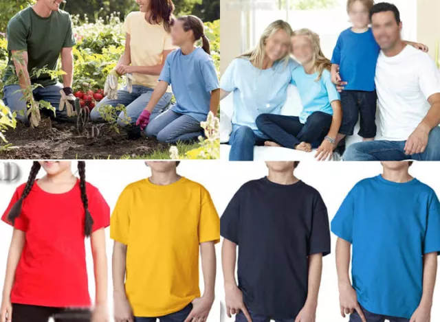 AU SELLER Kids to Adult Unisex 100% Cotton Plain Basic T-Shirt kt002