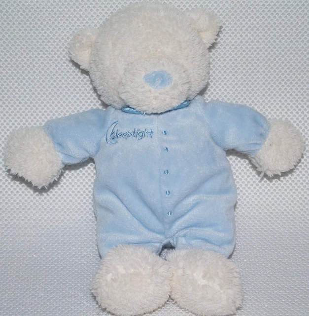 MARKS & SPENCER 'SLEEP TIGHT' BLUE TEDDY BEAR Comforter Teddy Soft Toy