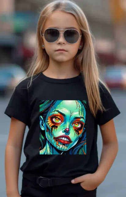 Zombie Girl Halloween Anime Cute Monster T Shirt Boy Girl MESSAGE ME THE SIZE UK