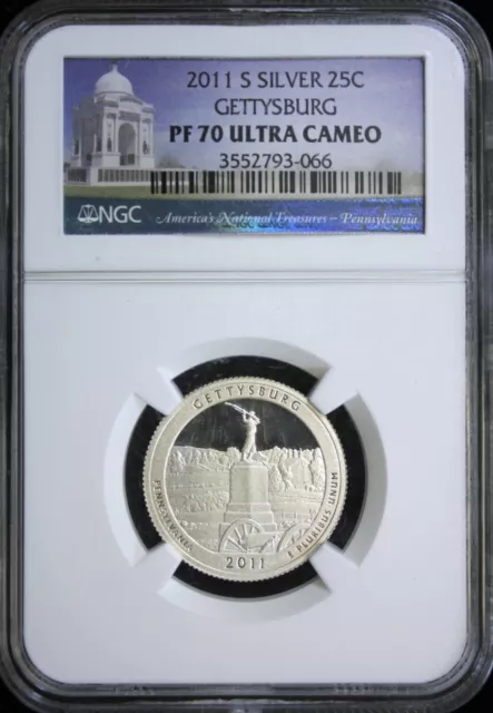 2011-S Silver Gettysburg Quarter Ngc Pf-70Uc  (2430881)