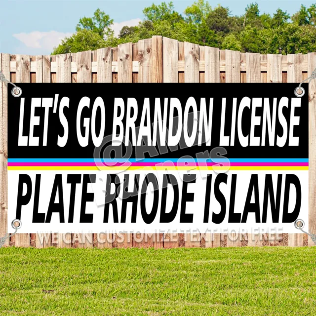 LET'S GO BRANDON LICENSE PLATE RHODE ISLAND Banner Advertising Vinyl Flag Sign