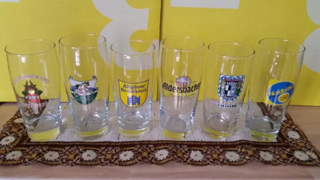 6 Biergläser: Aldersbacher, Allgäuer Brauhaus, Nordbräu etc ( Bier-Glas / Helles