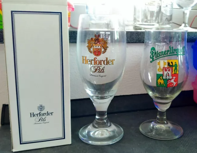 Alte Biergläser für Sammler, 11 Stück