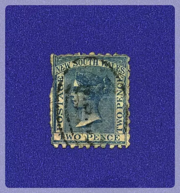 NEW SOUTH WALES 1882-1891 Queen Victoria 2 Pence Stamp #62, used; watermark