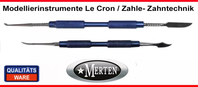 Modellierinstrument Zahle + Le Cron Zahntechnik Edelstahl mit Aluminium-Griff