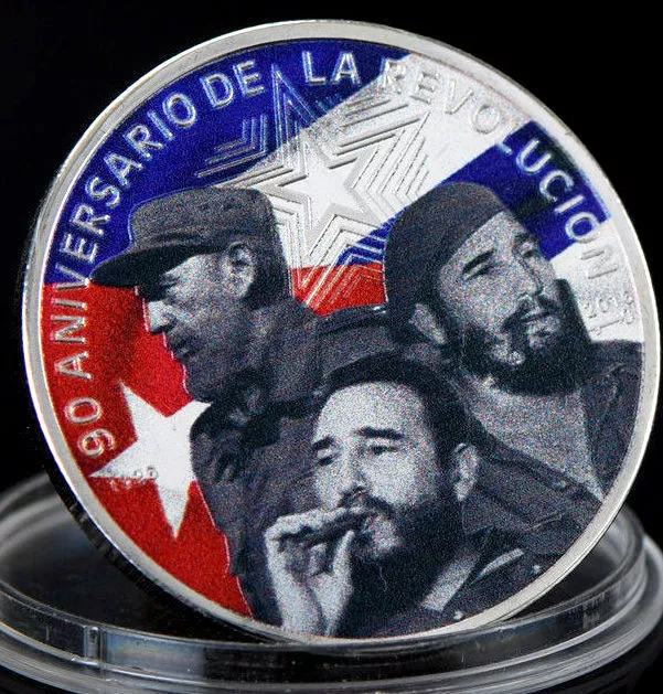 ●●● Grosse Medaille / Monnaie Plaque Argent : Fidel Castro ●●● C