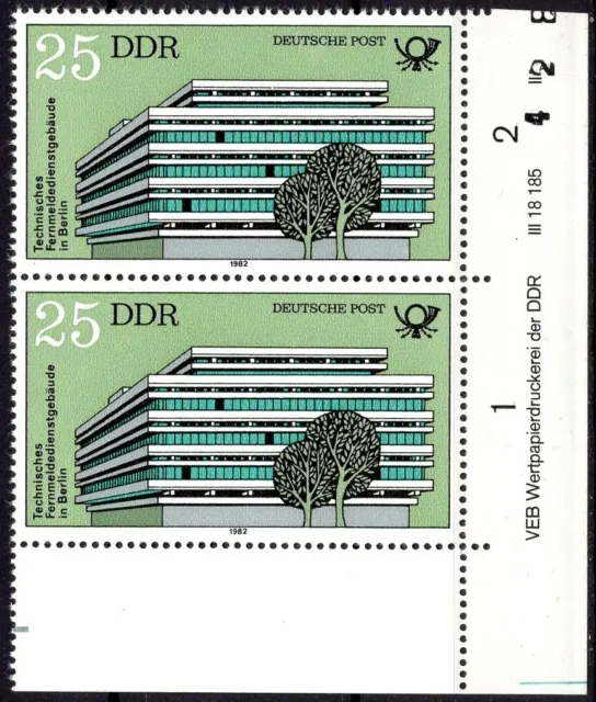 DDR 1982 Mi.Nr. 2674 ** postfrisch Eckrand mit DV Druckvermerk FN 2