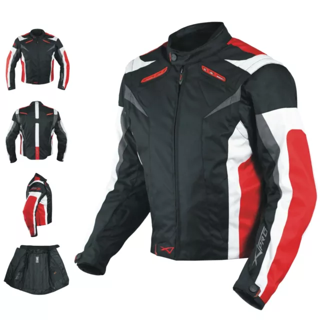 Motorcycle Jacket CE Armored Textile Motorbike Racing  Thermal Liner  Red XXL