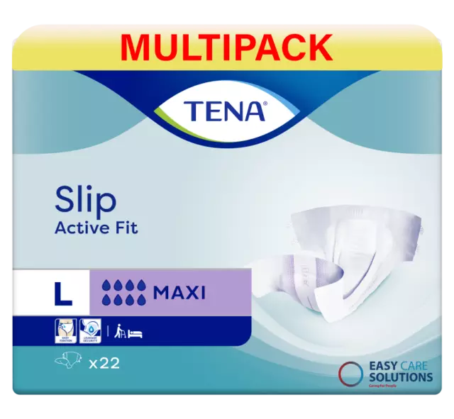 TENA Slip Active Fit Maxi (PE Backed) - Large - Case - 3 Packs of 22