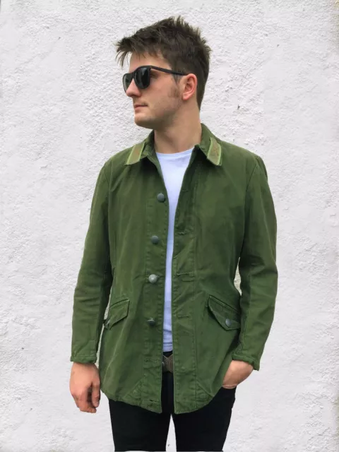 Rare Vintage Swedish M59 60s/70s Olive Green Army Chore Worker Work Jacket/Coat