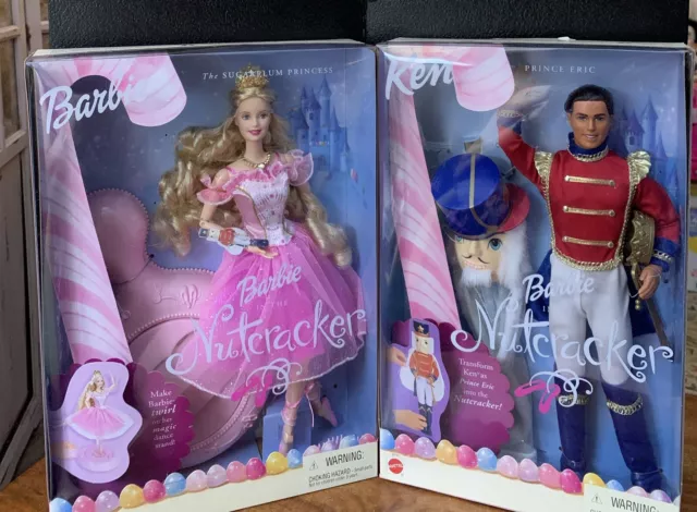 2001 Barbie & Ken as The Sugarplum Princess & Prince Eric In The NUTCRACKER -New