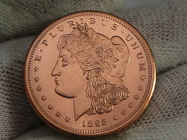 Patricio Casa de Moneda: 1895 Morgan Dólar Cobre Medio Onza Medalla 999. #65