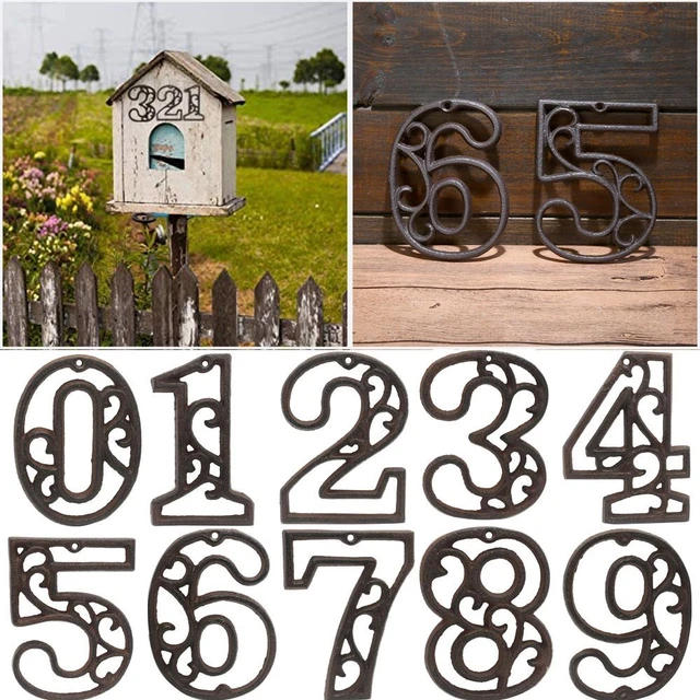 Cafe Ornament Iron Cast Numbers Wrought Iron Numerals House Address Door Number