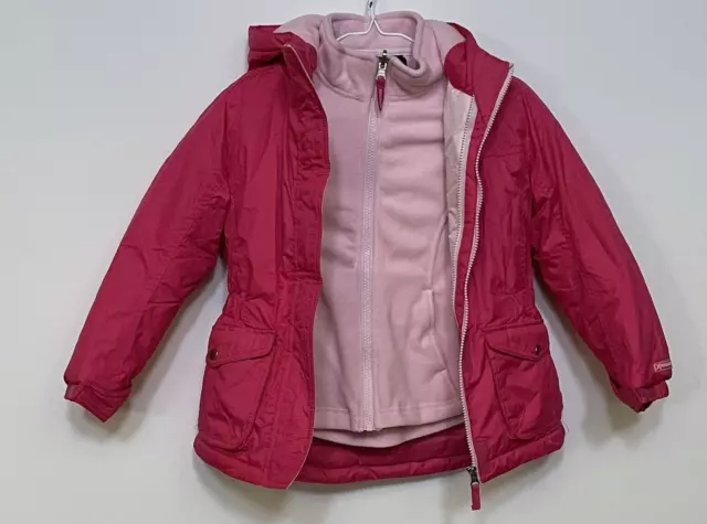 Mountain Xpedition Girls 3 in 1 Hoodie Coat Fleece Sweatshirt Pink Sz S 6-6x