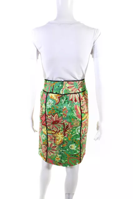 Nanette Lepore Womens Cotton Stretch Leaf Printed Pencil Skirt Green Size 8 3
