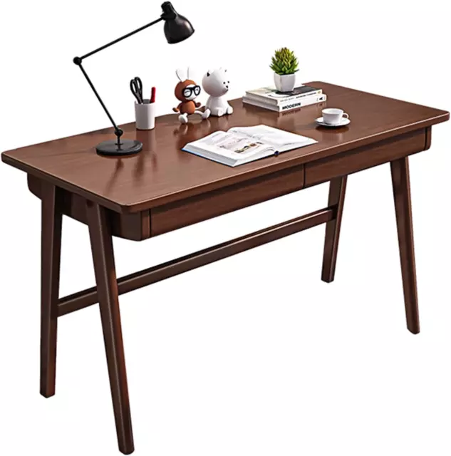 Wood Writing Desk with 2 Drawer,Home Office Desk for Small Spaces Study Desk PC