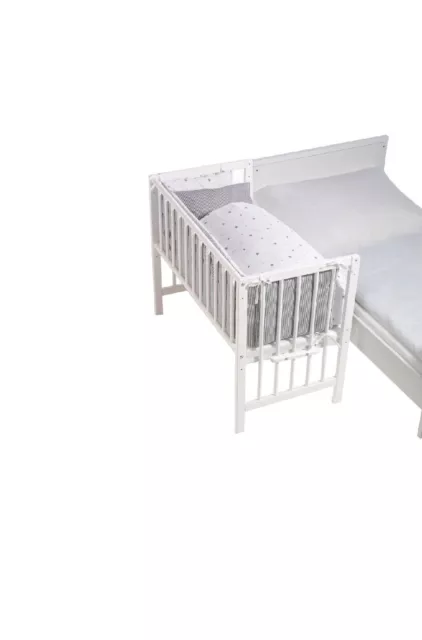 Schardt 5in1 Beistellbett Wiege weiss Komplettangebot Sternchen grau 3