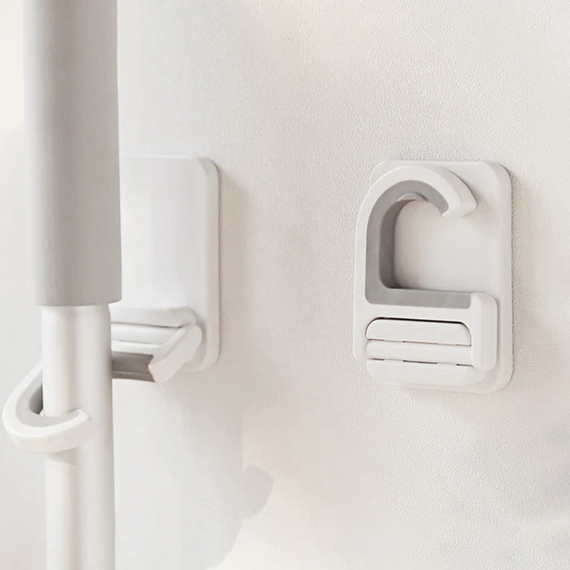 2 piezas estantes de almacenamiento para fregona ventilación fácil instalación sin almacenamiento de escoba perforadora