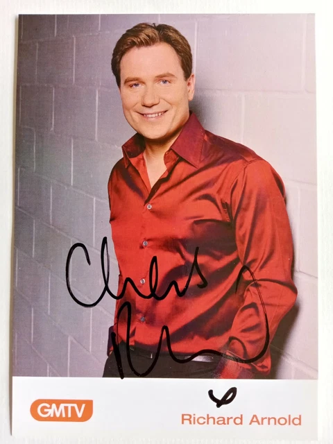 Richard Arnold, Gmtv, Hand Signed Photo Card, Excellent Condition