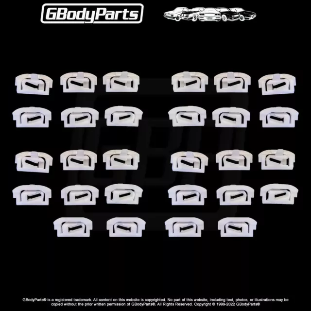 78-88 A/G Body Front Windshield Rear Back Glass Window Molding Trim CLIPS 28 pcs