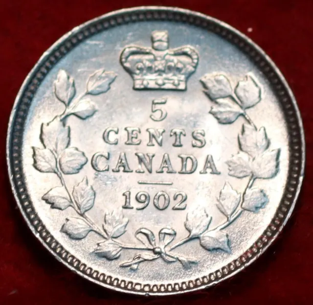 🇨🇦 Uncirculated 1902 King Edward VII 5 Cents Silver Coin Canada