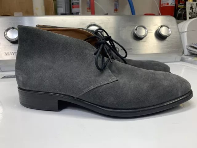 MENS ECCO GRAY Suede Dress Ankle Shoes USA Size 9.5 Euro Size 43 $13.99 ...