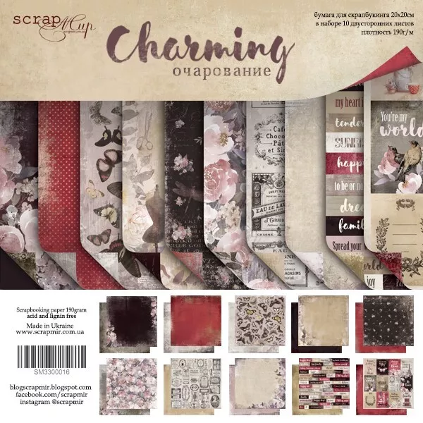 Papiers scrapbooking 20 x 20 cm album faire part carte Scrapmir CHARMING