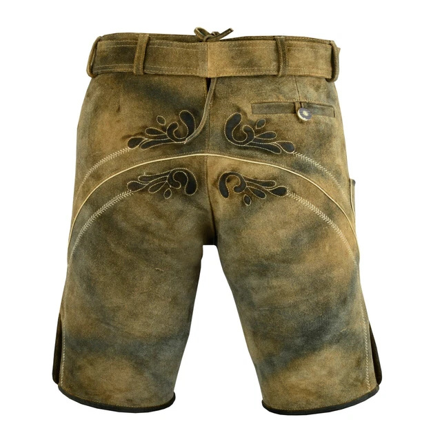 Pantaloncini in pelle Oktoberfest Beerfest pantaloni in pelle SINTETICI sospesi abbinati 2