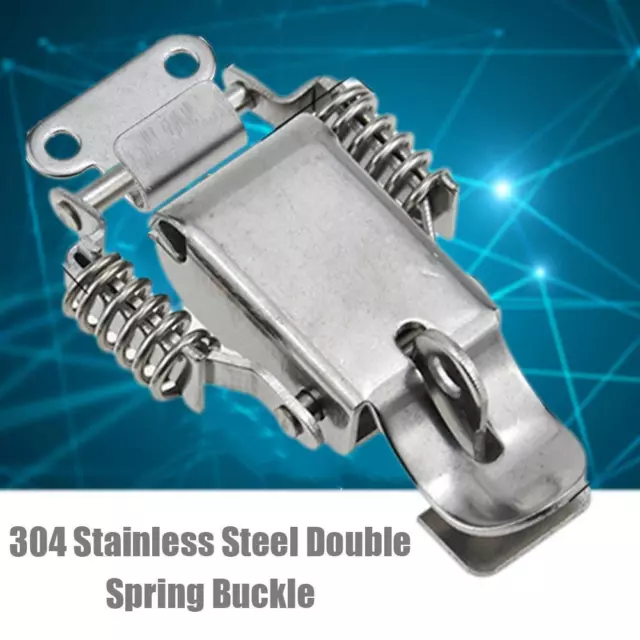2Pcs Spring Catch Lock 201 Hasp Buckle Fastener Hardware Fitting Stainless  P9U1