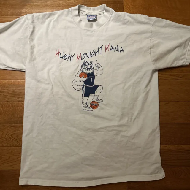 UConn Husky Midnight Mania Tshirt Vintage 98-99￼