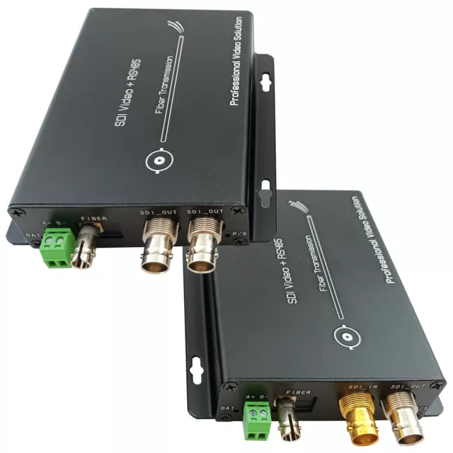 HD-SDI to Fiber Optic ST Converter 20KM Extender RS485 Data Transmitter Receiver