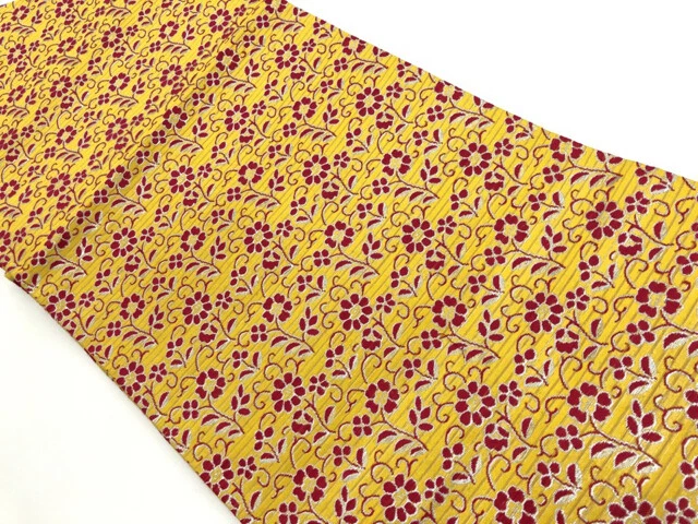 6219461: Japanese Kimono / Vintage Nagoya Obi For Summer / Woven Floral Plants