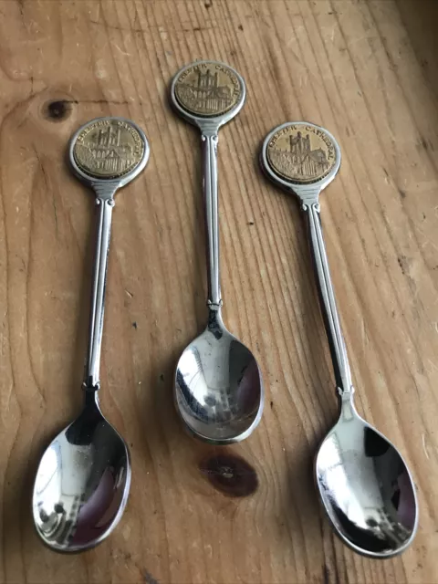 Vintage Collectors Silver Plate Souvenir Teaspoons x 3 Chester Cathedral