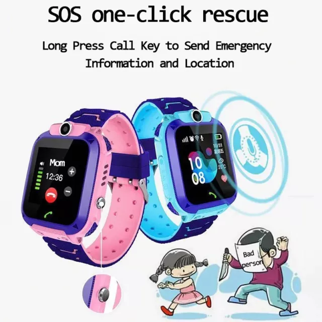 Q19 Montre Intelligente Smartwatch Enfant SOS Téléphone Carte Sim IP67 IOS Andro