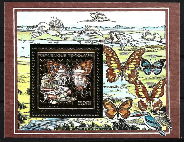Togo - Schmetterlinge und Pilze Block 355 postfrisch 1990 Mi. 2161 A