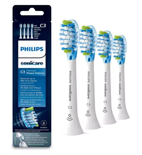 4 cabezales de cepillo de repuesto Philips Sonicare C3 cepillo de defensa de placa premium sincronizado